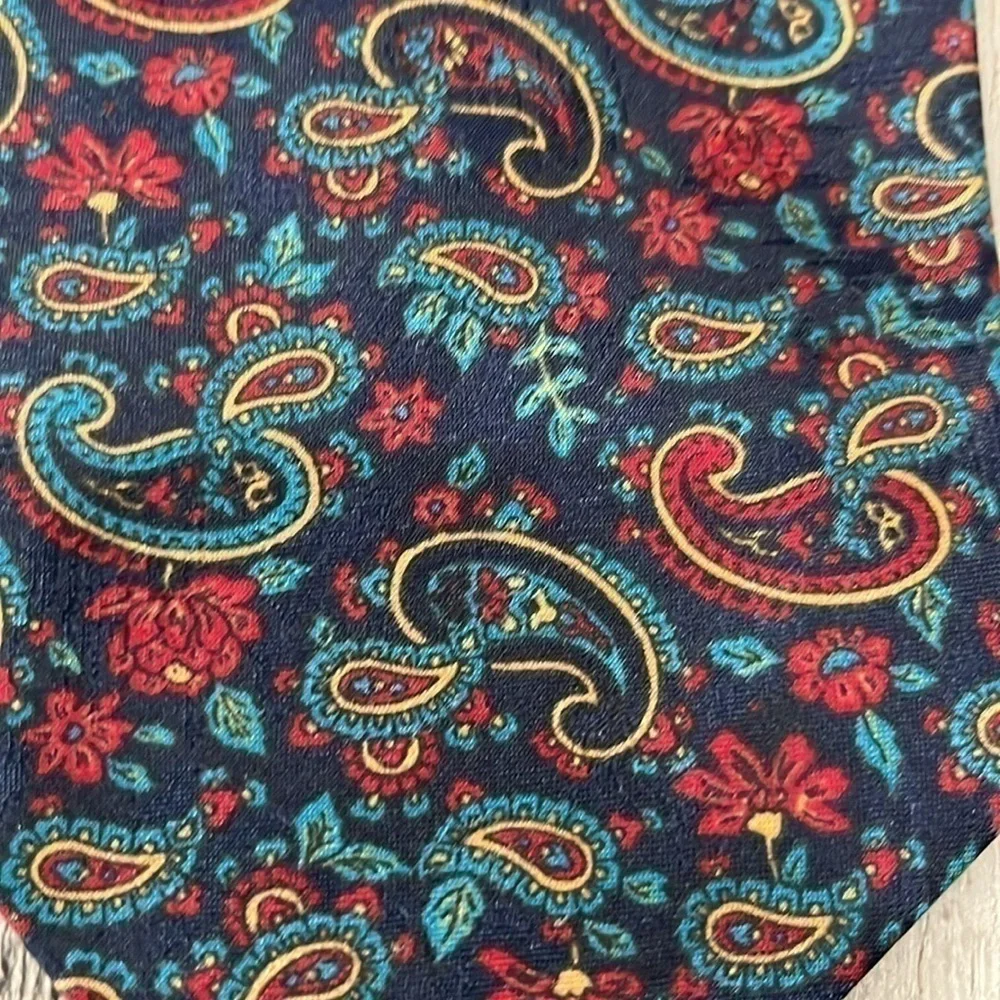 CHRISTIAN DIOR FOR AVON MONSIEUR MEN'S NECKTIE PAISLEY BLUE W4” L58”